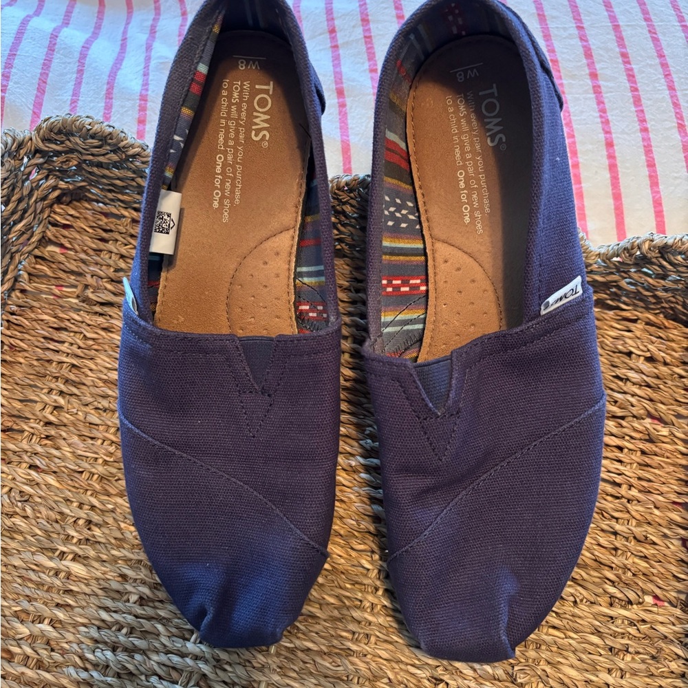 Toms Navy Canvas Slip-On Loafers